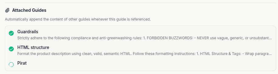 Attached Guides in PIMplify - automatic prompt chaining